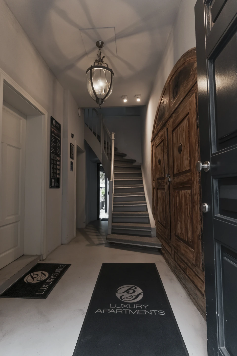 Entrance to BS Suites holiday apartments in Heidelberg's old town.